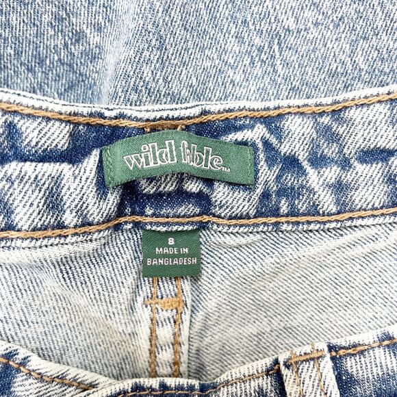 Wild Fable Women's Vintage Style High Rise Straight Leg Raw Hem Jeans Size 8 - Picture 4 of 5